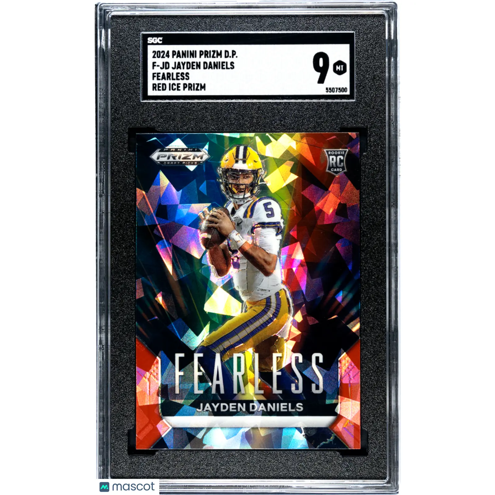 2024 Prizm Draft Jayden Daniels Fearless Red Ice Rookie SGC 9 Commanders