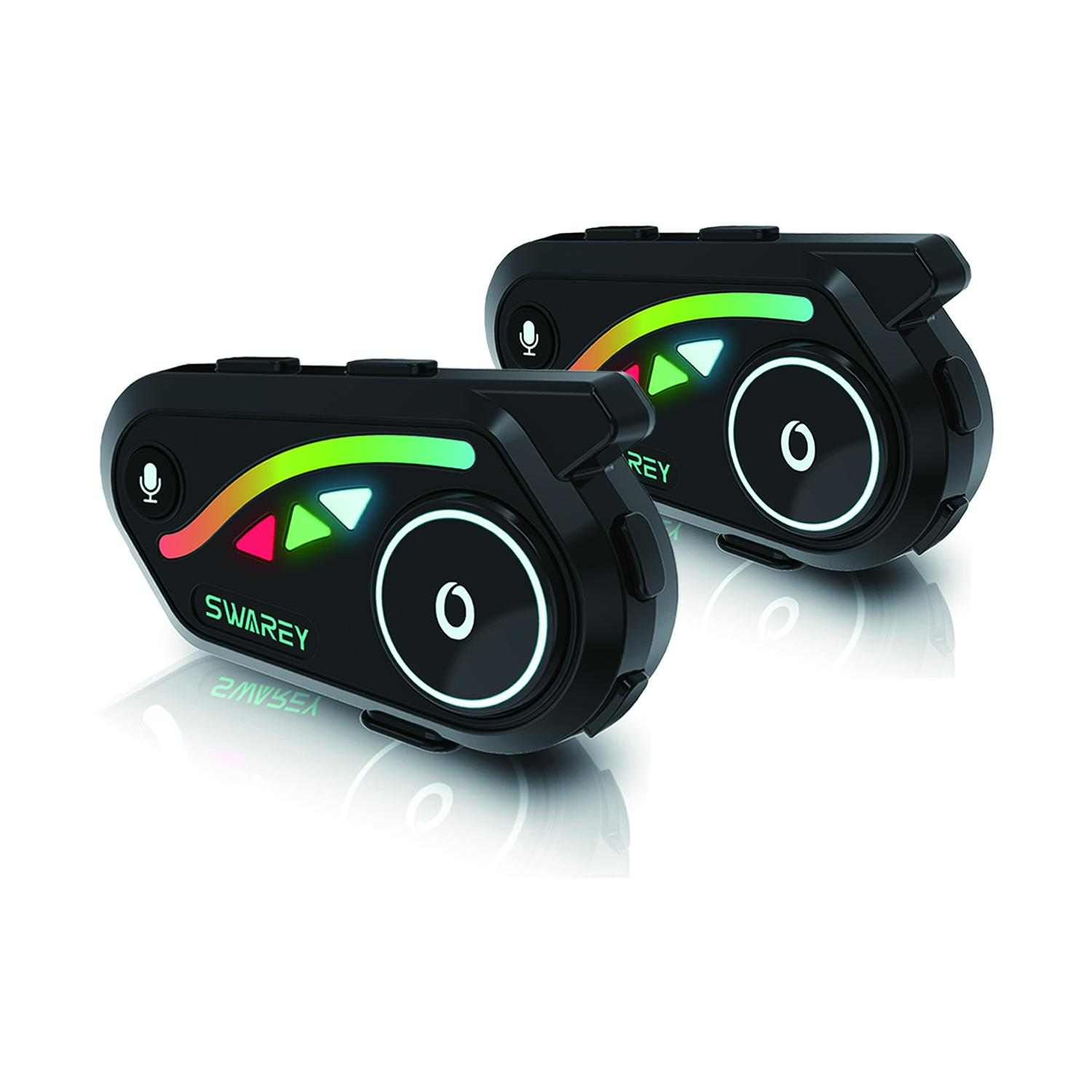V8 Motorcycle Bluetooth Headset, Helmet Intercom with FM and Music Sharing Noise Cancelling DSP&CVC HiFi Stereo 1000M to 2000M Intercomunicador Moto (Dual Pack, 2X) Audio Headphone