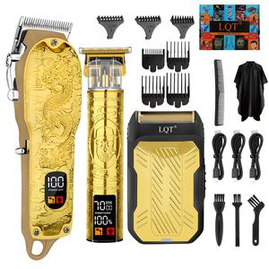 professional hair clipper & trimmer set, 1 box usb rechargeable haircut kit with lcd display, including electric shaver, barber clippers, hair cutters, t-blade trimmer, split end trimmer, cordless beard trimming, cordless trimmers, hair beard trimmer