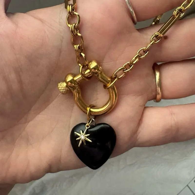 Obsidian: Shadow Work Necklace - Handcrafted Crystal Pendant - Bold Protective & Powerful Energy Shielding Jewelry - Waterproof Tarnish Free Stainless Steel