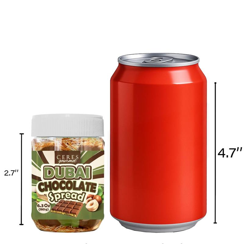 Dubai Chocolate Spread – 6.35 oz Jar with Pistachio, Kataifi & Gourmet Dubai Chocolate Filling for Pancakes, Breakfast, Snacks, and Desserts