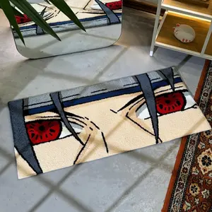 Anime Eyes Tufted Rug, Bedroom Decor, Living Room Decor, Anime character Rug, Anime Fan Gift, Gift for Him, Gift for Her