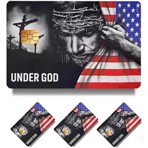 4-Pack Faith & Patriot Card Sticker, Inspirational Credit Card Skin Cover, Faith Based Christian Debit Card Sticker, Personalised Waterproof Cover for Bank Transportation Metro Key Cards (Style-A)