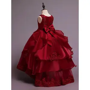 Elegant Green Princess Tulle Dress Girls - Sleeveless, Ruffled Ball Gown with Floral Embroidery, Perfect Weddings, Pageants, and Occasions, Princess Dress Girls