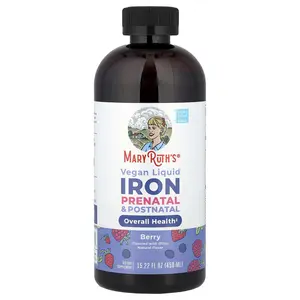 MaryRuth's Vegan Liquid Iron Prenatal & Postnatal, Berry, 15.22 fl oz (450 ml) MaryRuth's Vegan Liquid Iron Prenatal & Postnatal, Berry, 15.22 fl oz (450 ml)