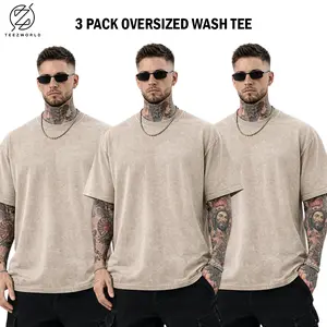 Combo 3 Pack -Oversized Washed T Shirt 3 Pack, Vintage Apricot Acid Wash Tee, Loose Fit Streetwear, Soft Breathable Cotton Shirt, Lightweight Summer Tee, Cool And Comfortable Feel, Casual Everyday Outfit, Relaxed Fit Top, Minimalist Solid Color Tee