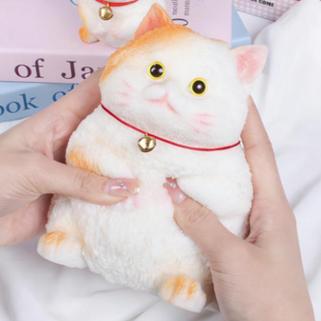 Squishy  Handmade Taba squishies/Animal Yellow Cat(Large Size)Squishy Toys Full silicone reborn squishy,fidget toys,taba Squishy,Animal Yellow Cat,Gift for girls and boys