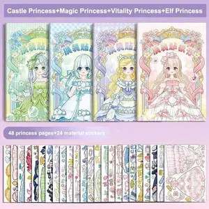 Princess Dress-Up Sticker Book for Girls Ages 3-6, Educational Makeup Toy, Doll Clothes Change Set, Fun Learning Activity