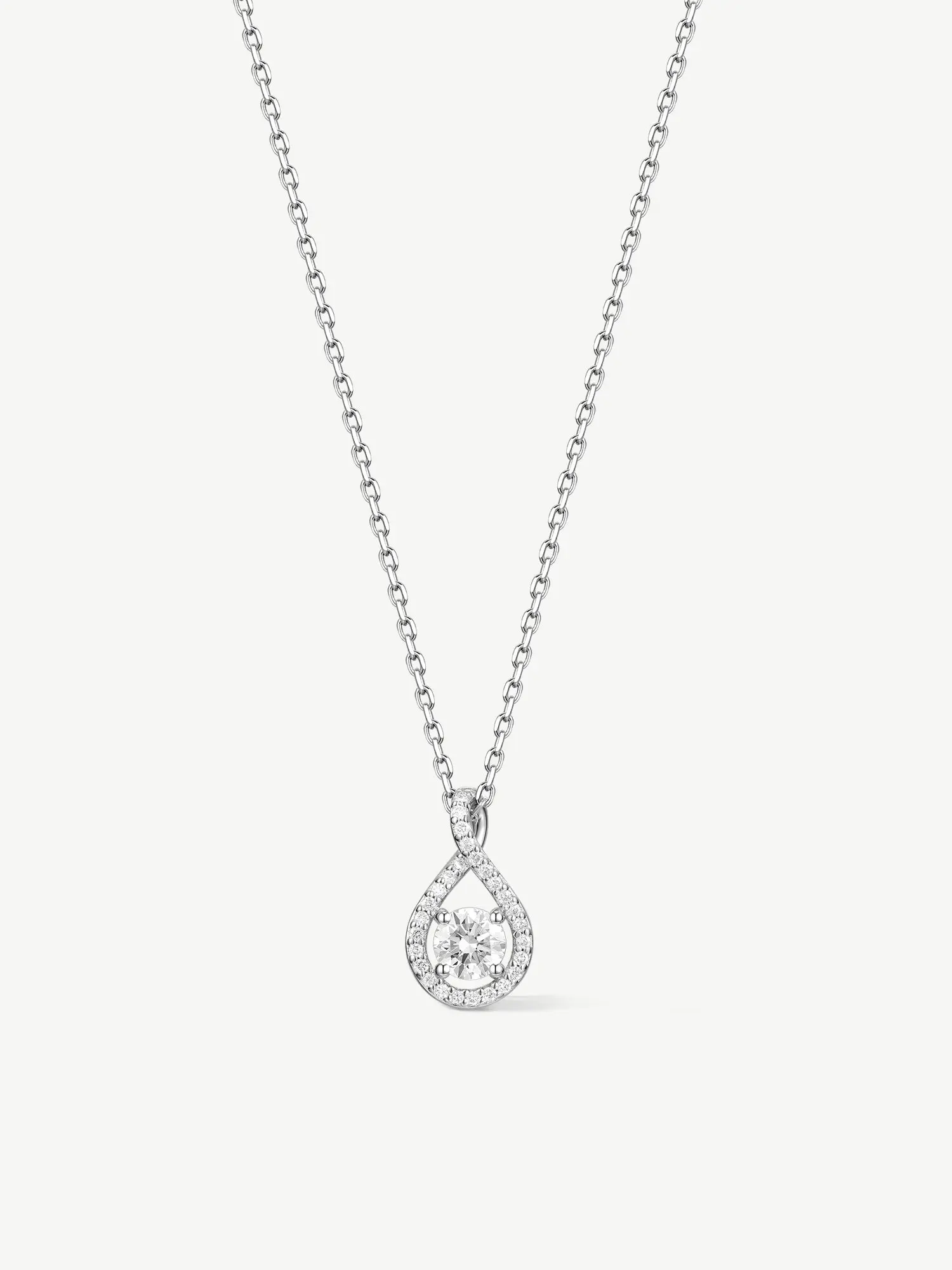 "Eternal Radiance" Lab Grown Diamond Infinity Pendant Necklace in Sterling Silver Promise Anniversary Birthday Gifts for Women (0.3-1 Carats)