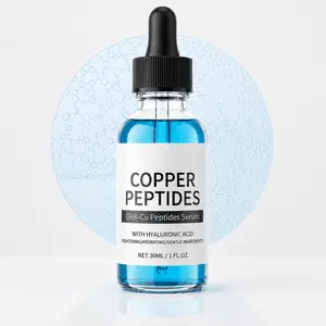GHK-Cu Copper Peptides Serum, Hydrating Face Serum with Hyaluronic Acid, Peptide Skincare for Firming, Tightening & Glow, 30mL