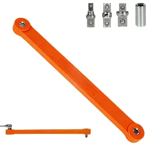 Offset Extension Wrench Set, Ratchet Extension Tool with 1/4", 3/8", 1/2" Square Drive Adapters, 1/4" Hex Socket, Universal Extensions Wrench for Narrow Spaces