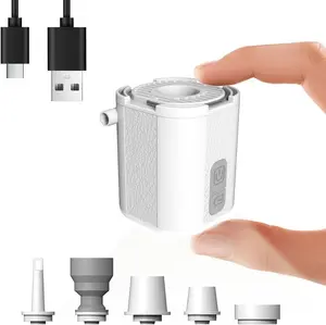 (1 piece) Mini air mattress pump, portable air pump with camping light, electric air pump, can be used to inflate/deflate sleeping mats, pool floats and swimming rings.