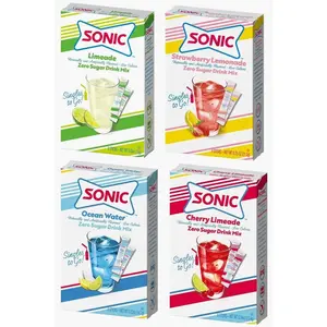 Sonic Singles to Go! Drink Mix Variety Pack - Sonic Drink Mix Packets - Limeade, Ocean Water, Cherry Limeade, and Strawberry Lemonade Flavors