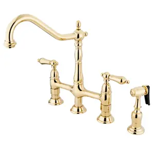 Kingston Brass  8 in. Center Kitchen Faucet With Side Sprayer