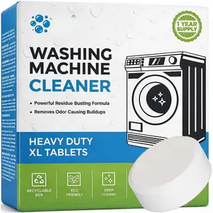 Washing Machine Cleaner Tablets |  Odors | Deep Cleans Washer Internals | Heavy Duty Descaler | Unscented | Compatible with HE Front Load & Top Load Washers | 12 XL Tablets (1 Year )