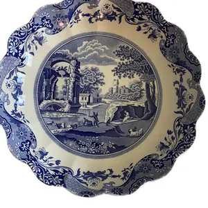 MIB Spode Blue Italian 9 1/2" Fluted Bowl