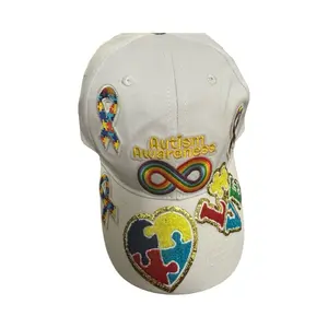 Autism Awareness Cap with Colorful Puzzle Piece Design and Rainbow Infinity Symbol for Support