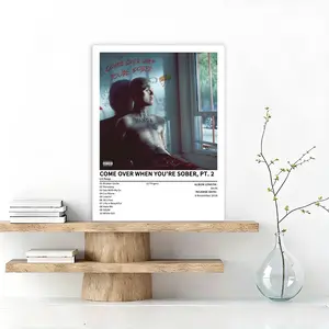 Lil Peep - Come Over When You're Sober, Pt. 2 - Canvas poster of the album cover, perfect for home decor, bedroom/dorm birthday/Christmas/New Year's gift, suitable for living room and sleeping area, retro style, Artistic, hip-hop fans, frameless