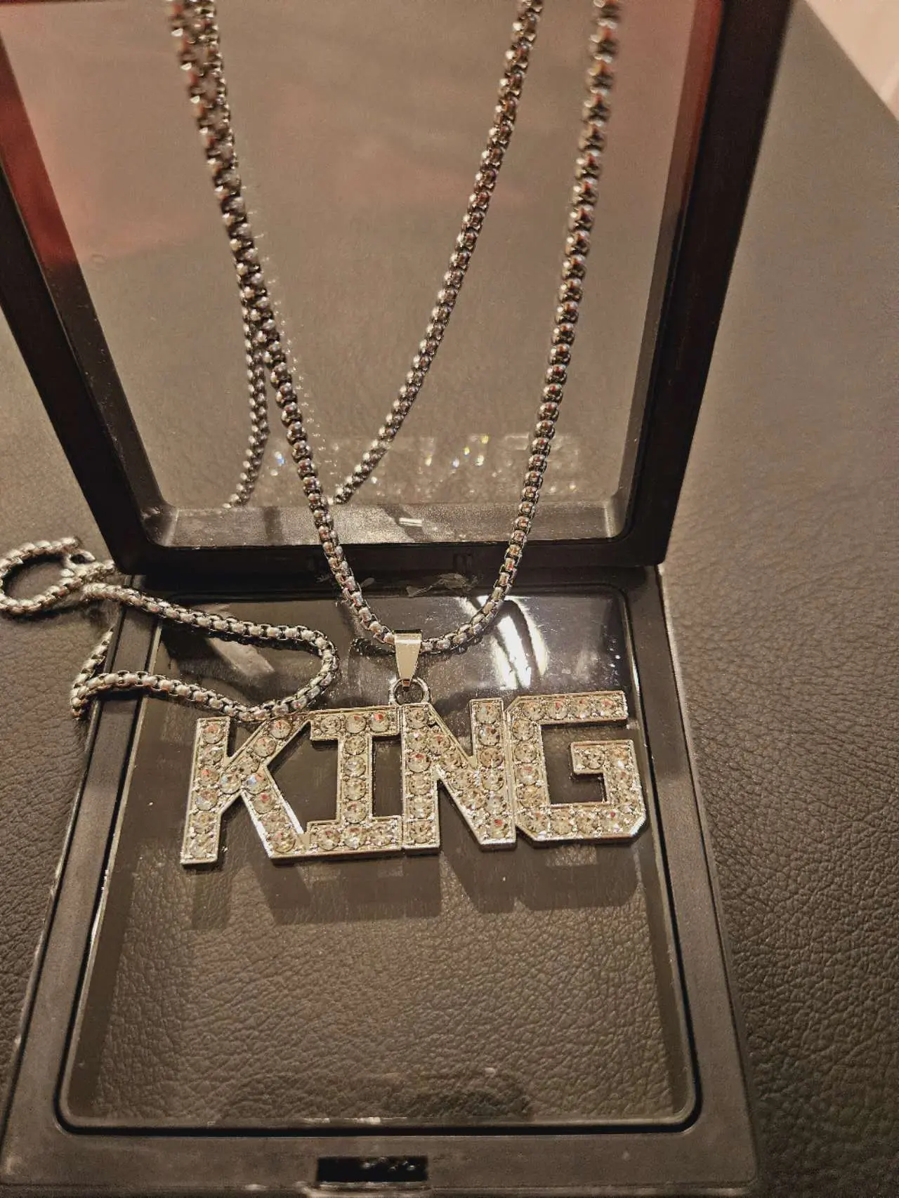 hip hop king plate necklace