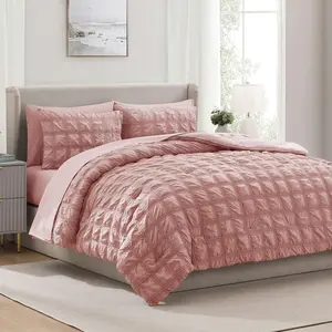 Nestl Cozy Seersucker 7-Piece Bed-in-a-Bag Comforter Set – Includes Comforter, Sheets, Pillowcases & Shams – Stylish Textured Design, Complete Bedding Set