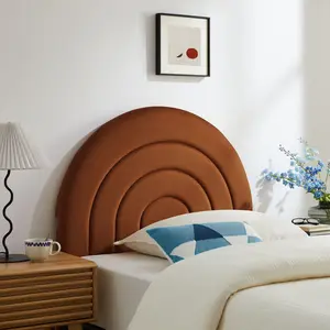 Solana Arched Performance Velvet Twin Headboard in Rust