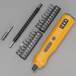 Multi head magnetic ratchet screwdriver tool set, with multiple types of screwdriver heads to choose from, including cross, straight, meter, plum blossom, and hexagonal.Speed Control, Cordless Rechargeable Screwdriver for Home Repairs, Easy to Use