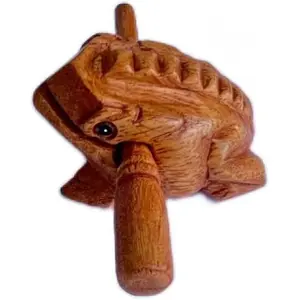Classic Handmade Percussion Instruments Wooden Frog 2.3-2.5 Inch Wooden Frog Musical Instrument Home decor (Brown Color)