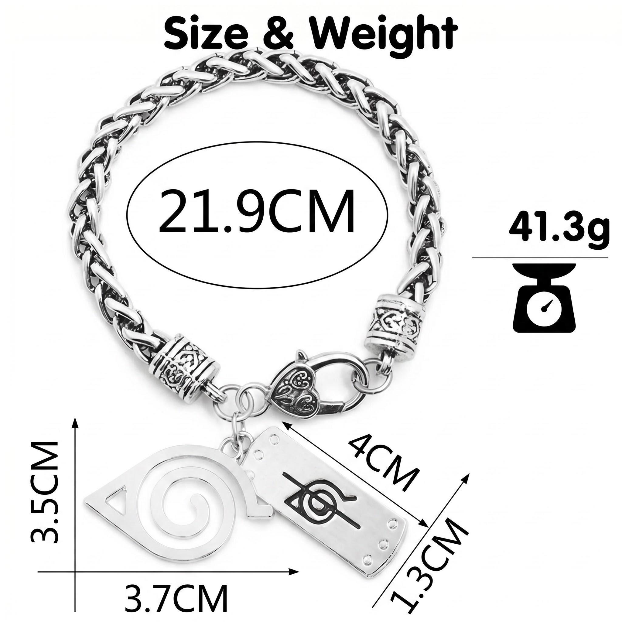 Naruto Anime Thick Chain Alloy Bracelet - Multi-Style, Multi-Symbol Comics Cosplay Gear with Konoha Akatsuki Cloud, Shuriken Pendant, 21.9cm Adjustable Metal Bangle, Graduation Gift for Anime Fans Naruto Anime Thick Chain Alloy Bracelet - Multi-Style, Multi-Symbol Comics Cosplay Gear with Konoha Akatsuki Cloud, Shuriken Pendant, 21.9cm Adjustable Metal Bangle, Graduation Gift for Anime Fans