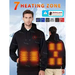 BIGWIG Electric Heating Hoodie, USB Rechargeable Smart Heated Jacket with Kangaroo Pocket, 3-Level Temperature Control, Unisex Warm Sweatshirt for Outdoor Workers and Casual Wear - Perfect Winter Gift