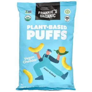 Frankie's Organic Plant-Based Puffs, Vegan Cheddar, 4 oz (113 g)