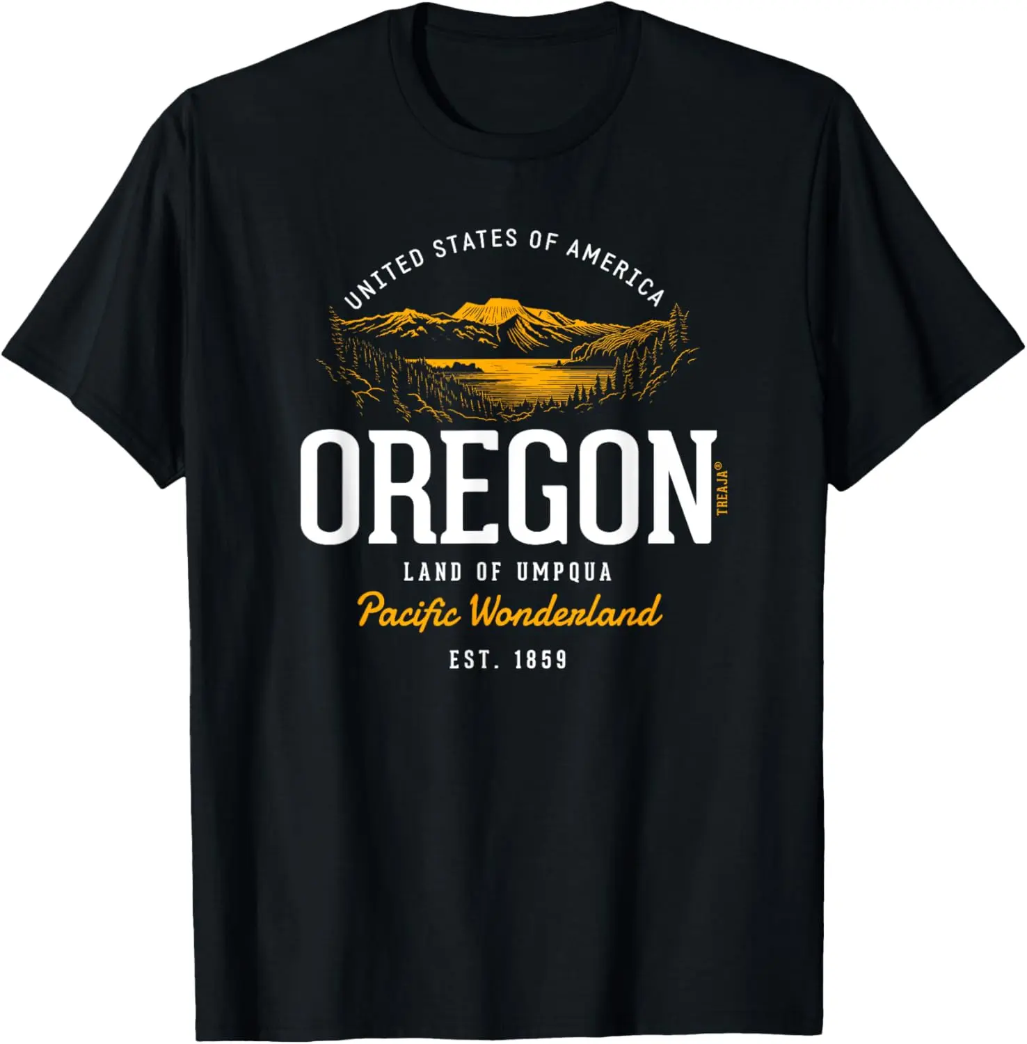 Retro Styled State of Oregon Vintage Summer Shortsleeve Cotton T-Shirt
