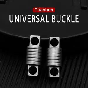 Titanium alloy universal buckle. Integrated molding, 360 degree rotatable, lightweight, and minimalist.