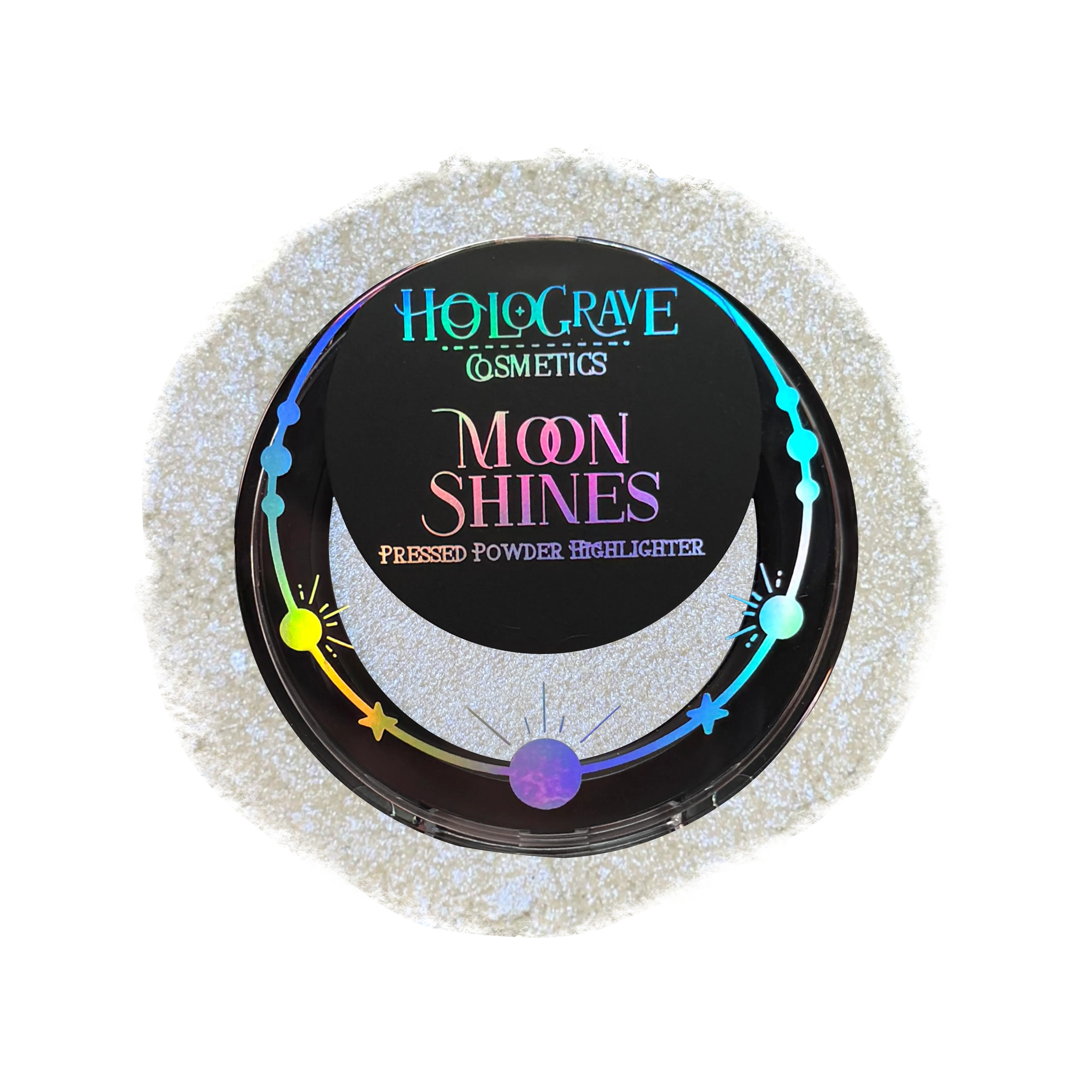 MoonShines Pressed Powder Highlighter | Buildable Shimmer & Interference Shades | Shimmery Shifting Colors | Vegan, Cruelty-Free, and Talc-Free | 6 Shades