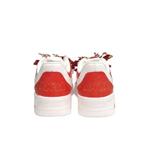 Anta Custom Chinese Wedding Sneakers: Red Hand-Painted Ink Gradient, Lightweight Breathable Low-Top for Men and Women Verifiable, with credentials and supporting global authentication