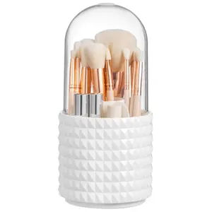 HBlife Makeup Brush Holder with Lid 360 Rotating M