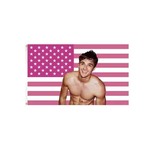 TEIWEDOL Jacob Elodie Flag 3*5ft, High Quality Polyester Material, Funny Jacob Flag, Good for Wall Poster Flag, Suitable for Room, Dormitory, Outdoor, Party, Gift, Pink, Seasonal Decoration