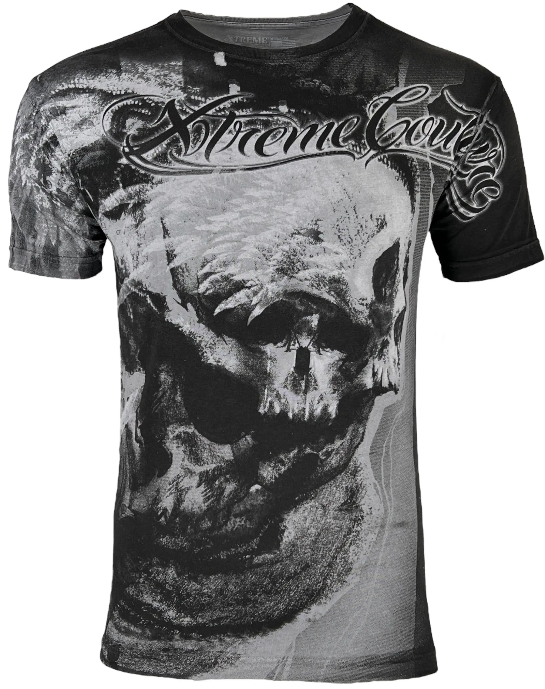 Xtreme Couture Men's Inferno Print Round Neck T-Shirt - 100% Cotton Casual Short Sleeve Crewneck Top, Made in USA