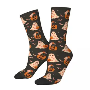 Ghost Pumpkin Halloween Socks