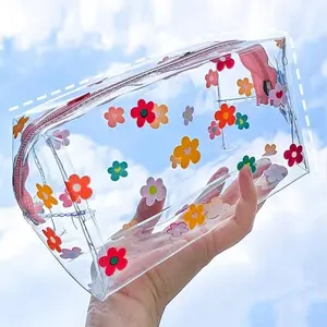 Large capacity color patterned makeup bag, multifunctional storage bag, skincare bag, essential items for bathroom and bedroom, Clear Cosmetic Bag