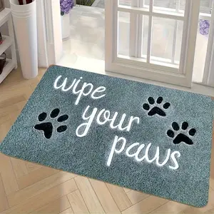 Welcome Mat Featuring a Dog Paw Print with The Phrase 'Dry Your Claws', Perfect for Both Indoor And Outdoor Settings. It'S Great for The Kitchen, Home Office, Laundry Room, Bathroom