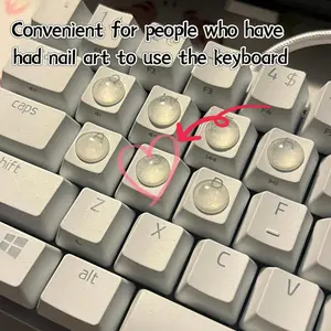 36pcs Silicone Keyboard Stickers, Protect Nails From Breakage & Damage, Easy-To-Use Decorative Keyboard Round Caps, Suitable for Nail Enthusiasts, Decoration
