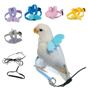 5-Pack Lightweight Parrot Harness with Outdoor Flying & Walking Leash Strap for Peony Parrots, Cockatiels (Pet Supplies, Small Animal Collars Harnesses & Leads)
