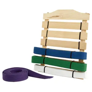Lillian Vernon Kids Martial Arts Belt Wooden Display Rack - Holds 6 belts, Karate, Taekwondo Holder
