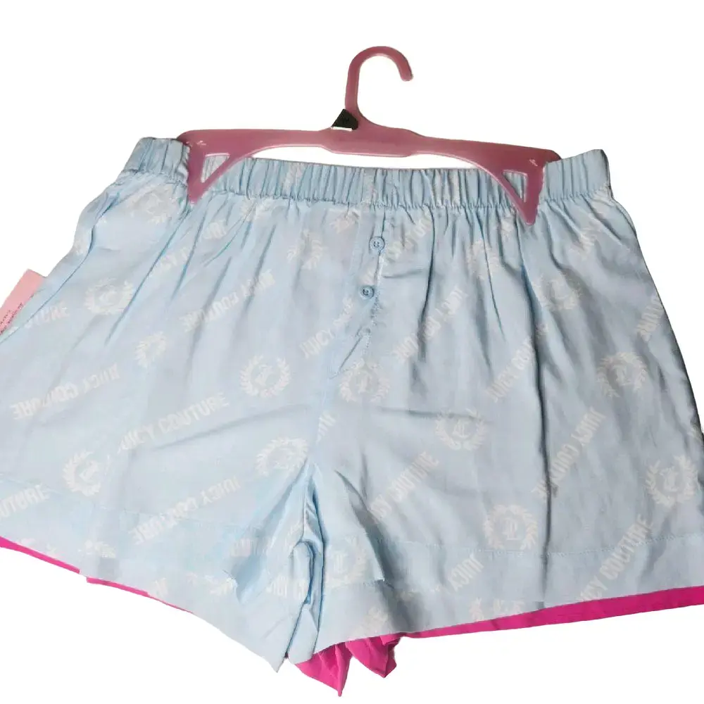 Juicy Couture Women's Sleepwear Pajama Shorts Set/2. 100% Rayon. Elastic Waist. Multicolor, logo.