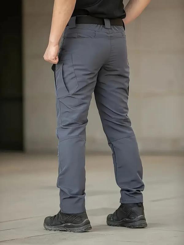 2,4pcs Men's Solid Color Printed Tactical Work Pants, Waterproof, Durable, Abrasion Resistant, Sports Pockets, for Outdoor Training, Autumn & Winter Menswear Cargo Casual Comfy Warm Beige Trouser Plain cargo pants for men slacks pantalones para hombre