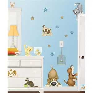 212 MAIN Borders Unlimited Peel & Stick Super Jumbo Applique Wall Decals - Whimsical Home Decor, Smooth Removable Jumbo Shapes, Animal Theme Stickers for Pet Shop Room, Dresser Decor