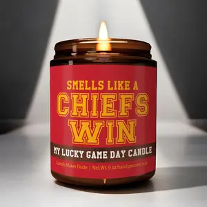 Smells Like a Chiefs Win Sport Candle, Soy Wax Candle Gift, Football Candle, Victory Candle, Football Fan Gift, Gift for Winners, Sport Win Candle Gift, Christmas Gift Idea, Gift For Lover Him Her, Game Day Decor