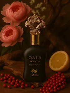 LuNiche Qalb Black Tie Eau De Parfum 3.4 Sp Unisex 100ml Long Lasting Fragrance with Pink Pepper & Saffron Top Notes