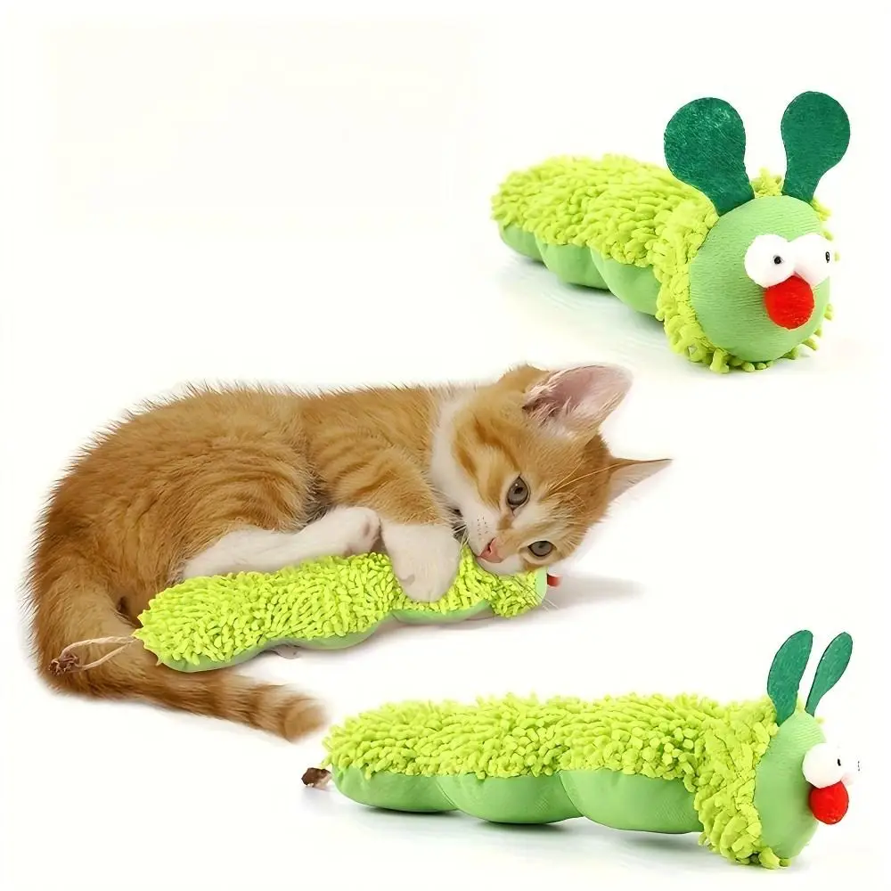 Cute Caterpillar Design Cat Plush Toy, 1 Count Interactive Cat Teaser Toy, Pet Chew Toy, Pet Teething Toy, Fun Indoor Cat Toys