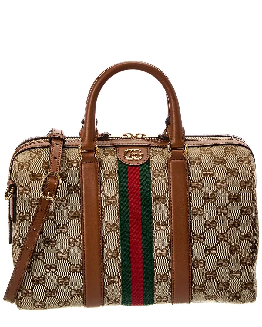 Gucci Ophidia Medium Canvas & Leather Satchel